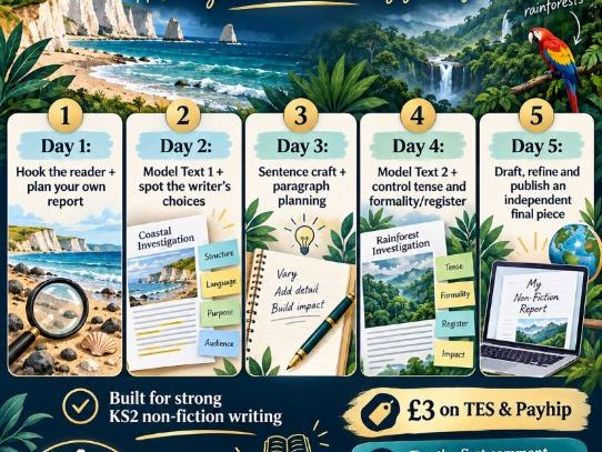 Year 6 GDS Non-Fiction Writing – Investigative Reports | 5-Day PowerPoint Unit