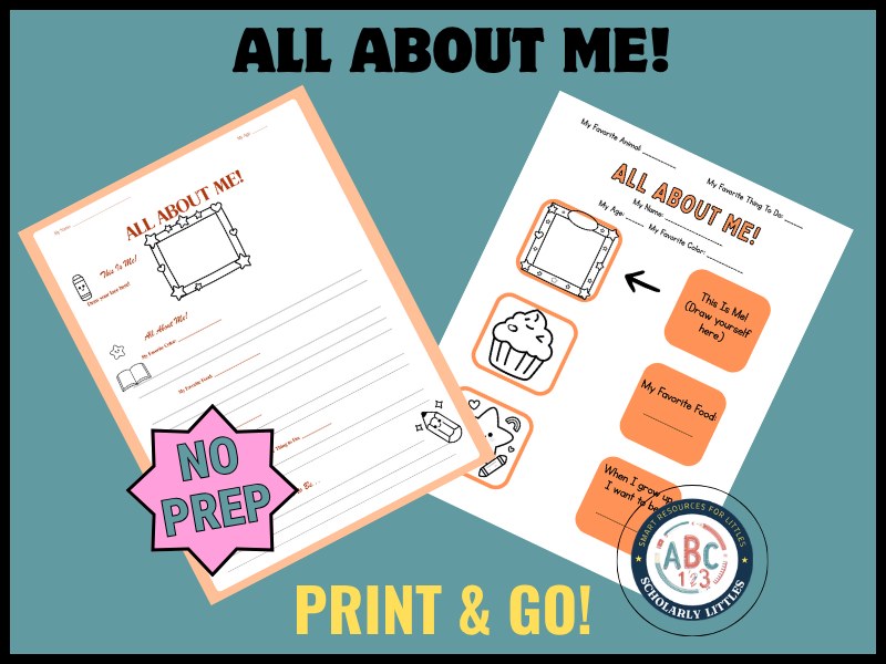 All About Me 2-Page Activity | Back to School