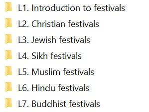 KS3 Festivals scheme of work