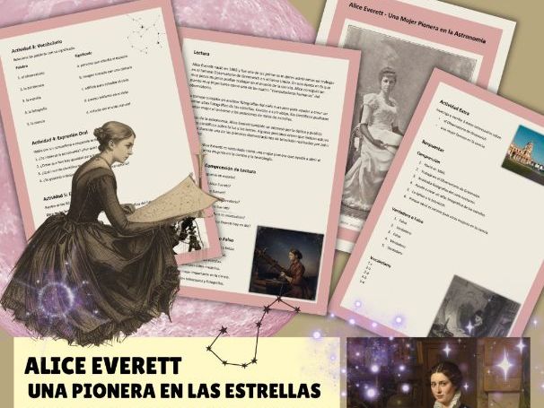 Spanish Reading Activity Alice Everett Vocabulary Speaking & Writing Worksheet