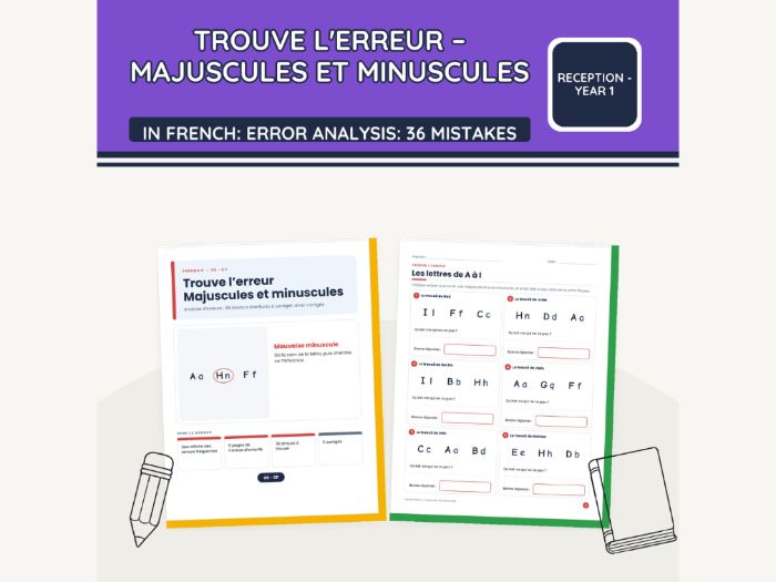 French Find the Mistake: Capital Letters