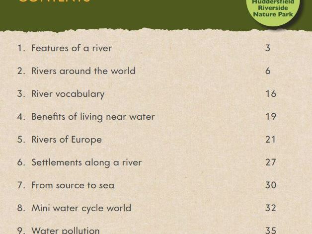 A pack of 10 outdoor lesson plans and resources to support a scheme of work around rivers