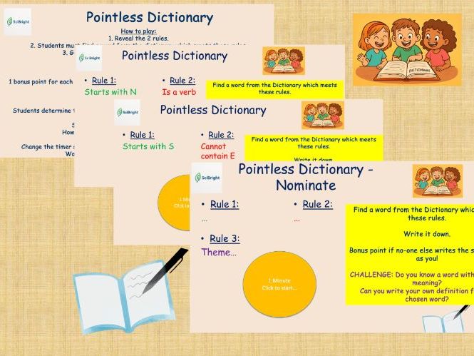Fun Dictionary Literacy Game - Plenary / Starter/ End of term
