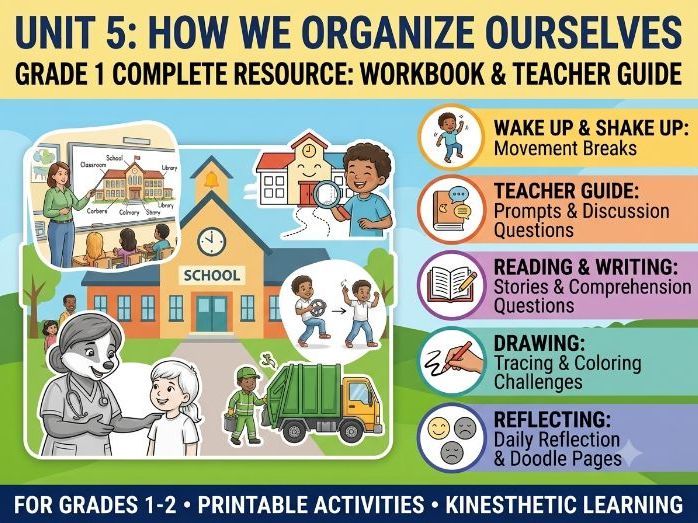 PYP Grade 1 Unit 5: 6 - Week Course Community Roles & Workplaces Workbook