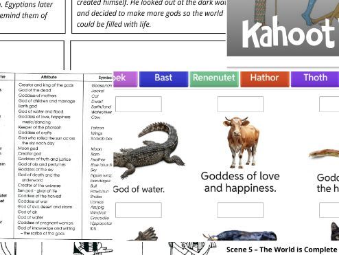 Ancient Egypt - Creation Story and Gods Worksheets