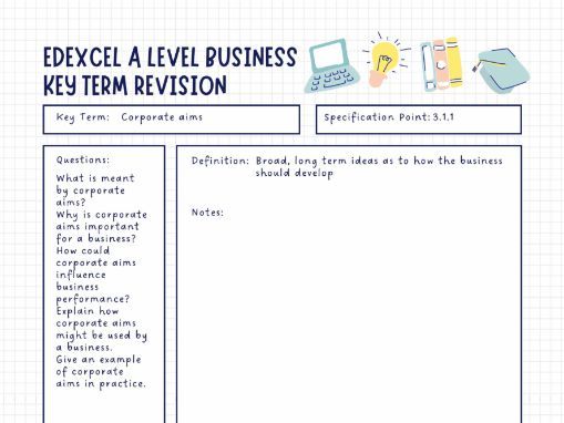 Edexcel A Level Business Theme 3 Key Term Revsion