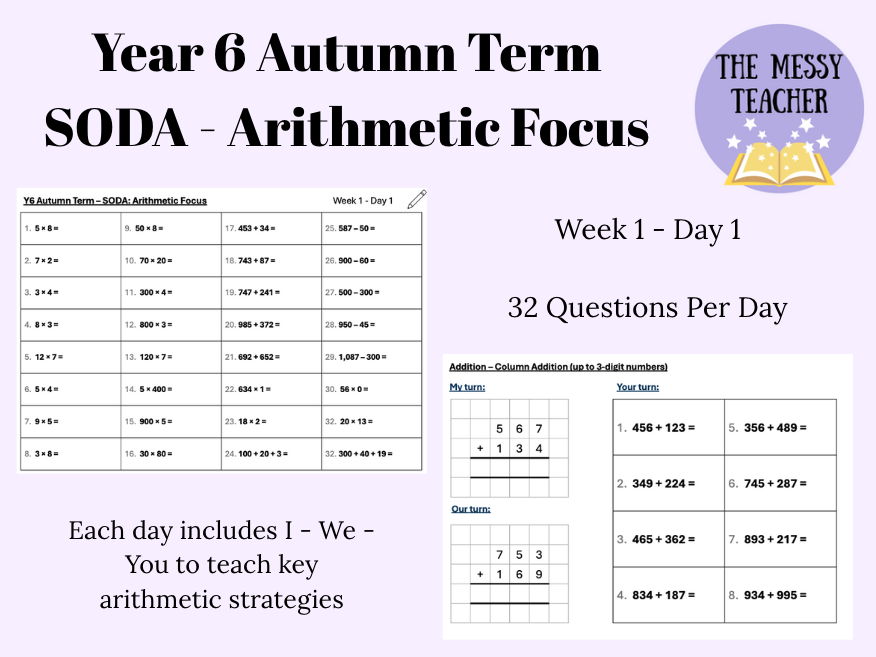 Y6 SATs Arithmetic Focus Start of the Day Activity - Week 1 Day 1