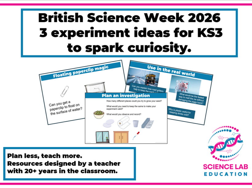 British Science Week 2026 KS3 Science Experiments