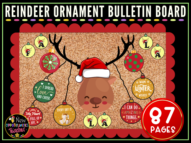 Reindeer Ornaments Bulletin Board Set