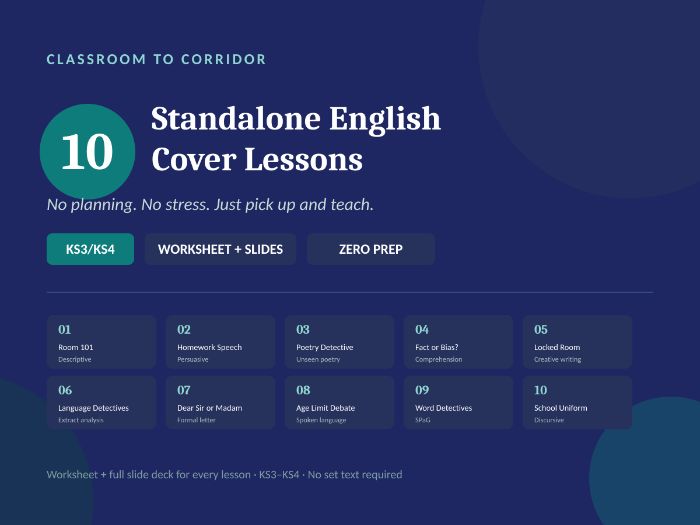 Standalone English Cover Lessons Bundle (10 stand alone lessons)