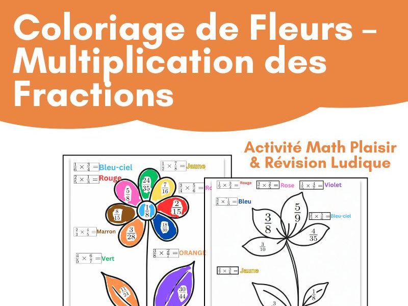 Coloriage de Fleurs – Multiplication des Fractions