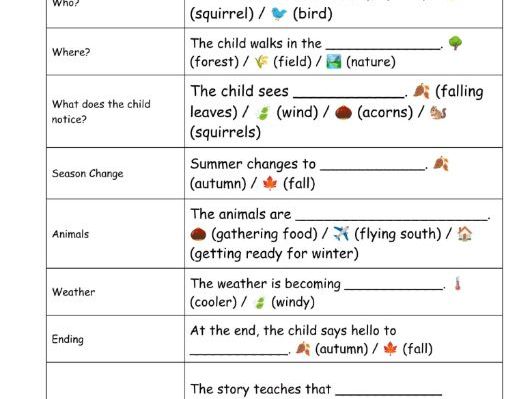 Goodbye Summer Hello Autumn Book Companion | Fall Differentiated Writing Packet
