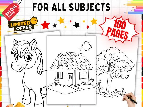 100 Coloring Pages Bundle | Spring Summer Autumn Winter | Seasonal Colouring Sheets for Kids
