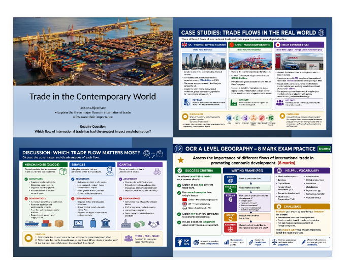 OCR A Level  Trade in the contemporary world: Lesson 1 Merchandise, Services and Capital