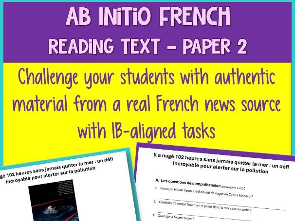 IB French Ab Initio Reading | Sport | Identities | Experiences | Test Prep