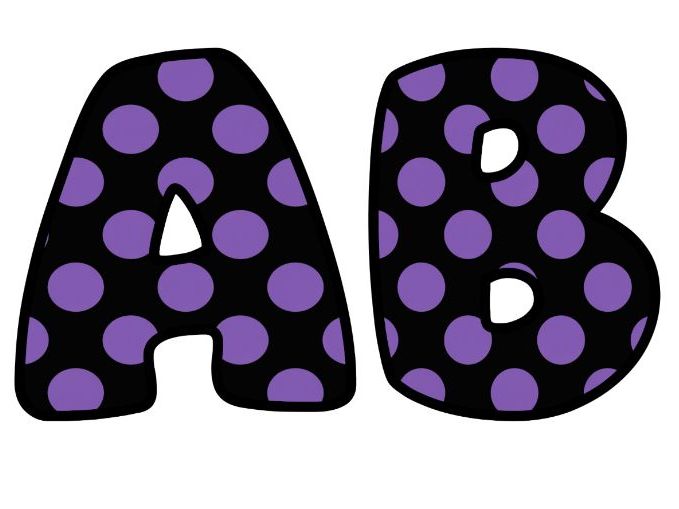 Bright Purple Spots Lettering Set | Classroom Display | Upper & Lowercase, 0-9 and Signs