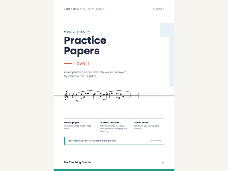 Level 1 Music Theory Practice Papers – FREE Sampler