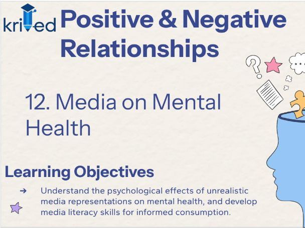 Media on Mental Health - KS4 Year 11 PSHE on Media Representations & Mental Health