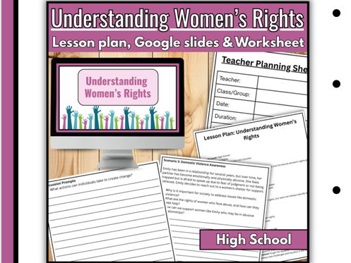 Women’s Rights / Suffrage movement Lesson Plan, Slides & Worksheets Bundle