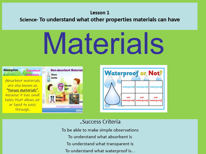 Science PPT Year 1 Materials lesson 1