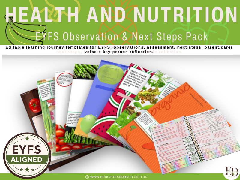 Health and Nutrition EYFS Learning Journey Templates