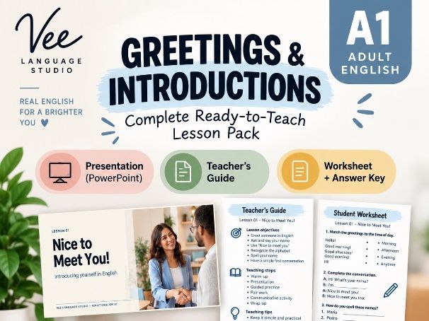 A1 ESL Greetings & Introductions Lesson Pack