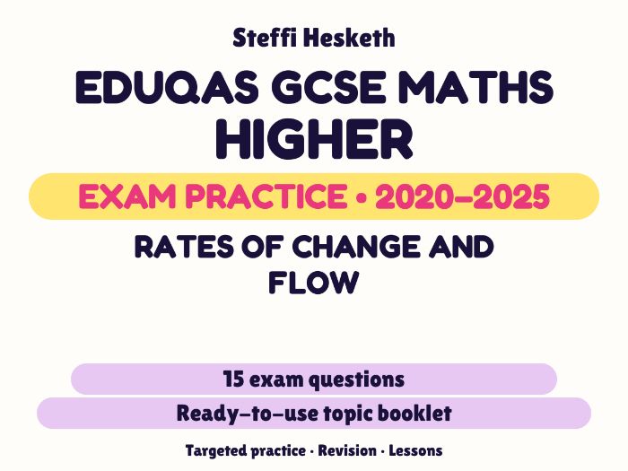 Eduqas GCSE Maths Higher: Rates of change and flow Exam Questions | 2020-2025