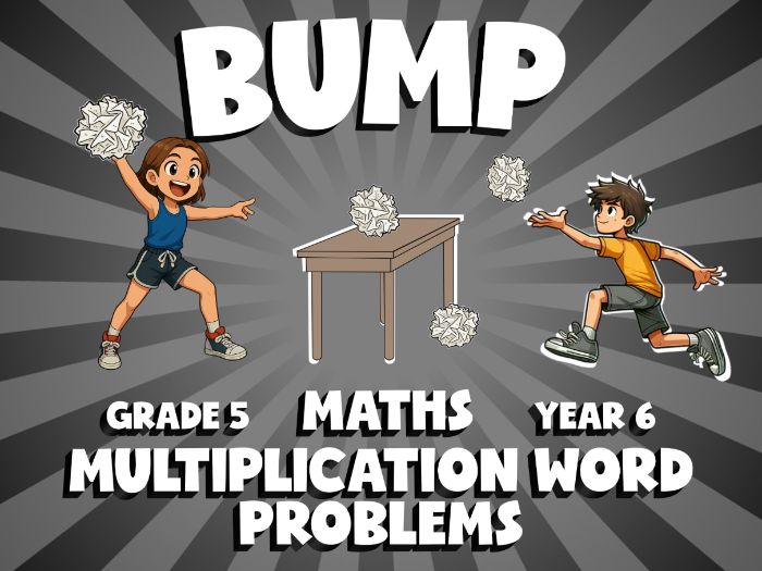 Multiplication Word Problems BUMP Maths Game | No-Prep Year 6 Review Activity