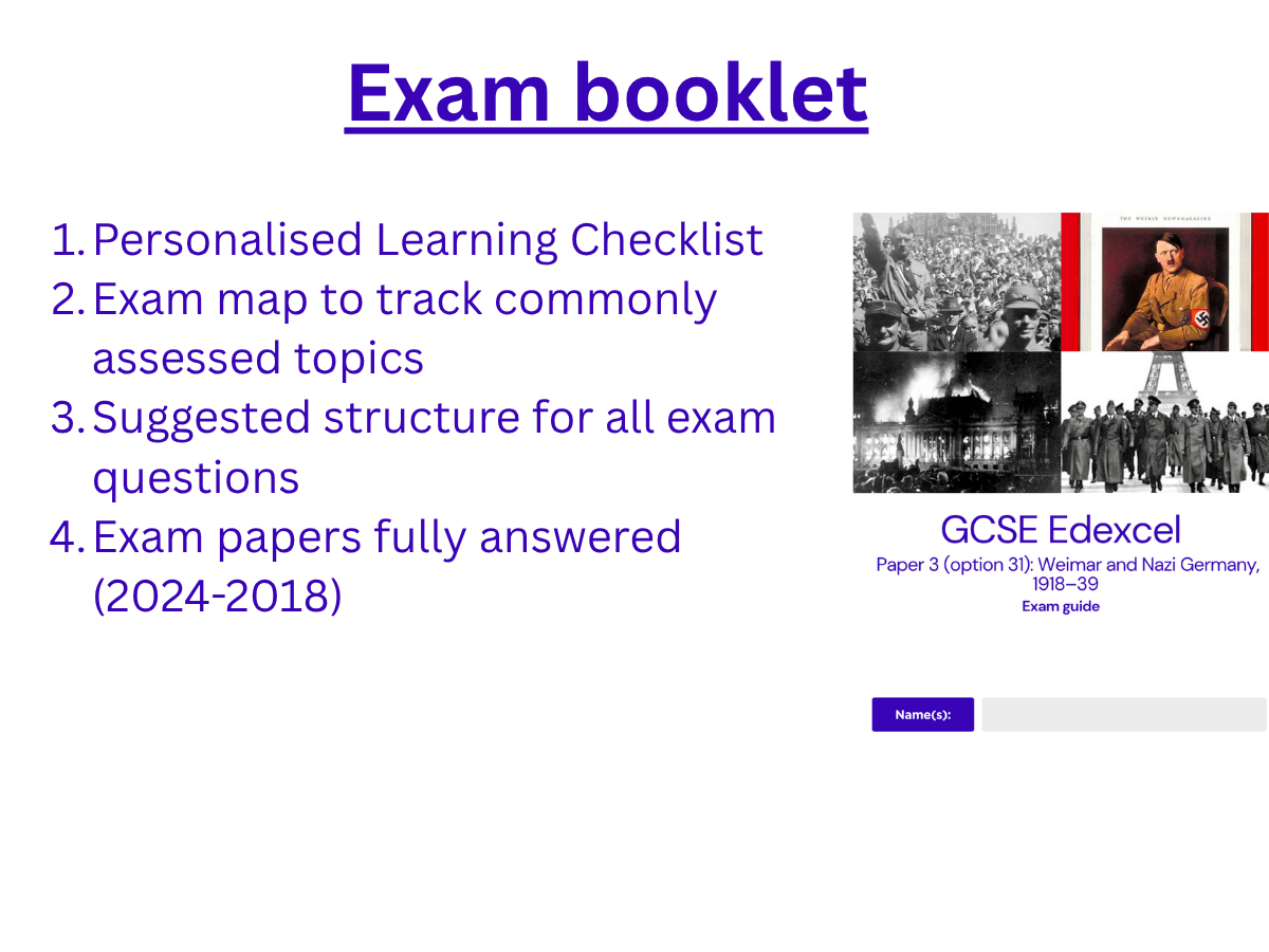 Edexcel History Weimar & Nazi Germany Exam Bundle | Teaching Resources
