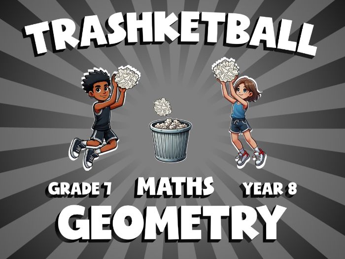 Geometry TRASHKETBALL Maths Game | No-Prep Year 8 Review Activity