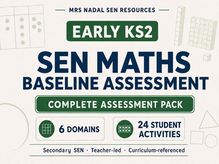 Early KS2 SEN Maths Baseline Assessment | 6 Domains | Secondary SEN