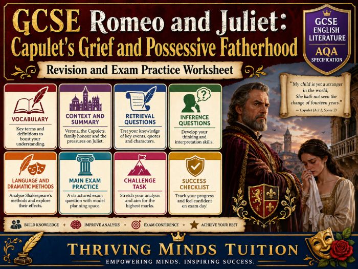 GCSE Romeo and Juliet: Capulet's Grief and Possessive Fatherhood