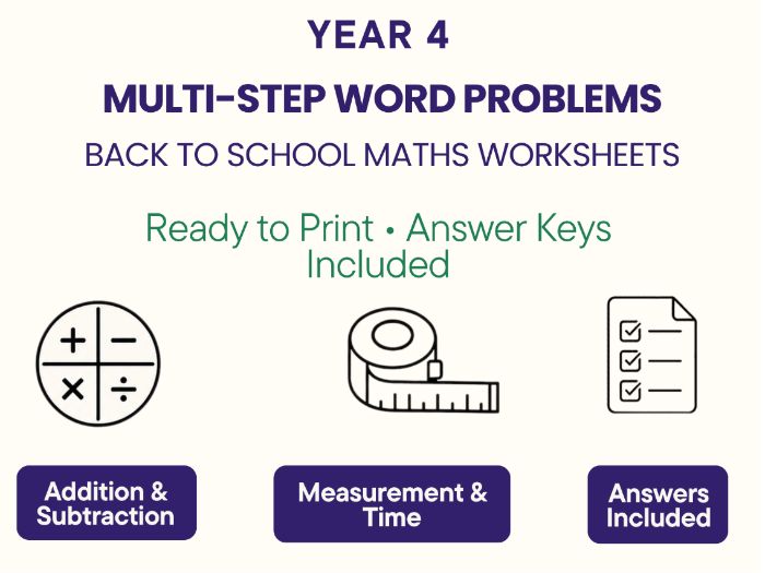 Year 4 Multi-Step Word Problems | Back to School Maths Review | KS2.