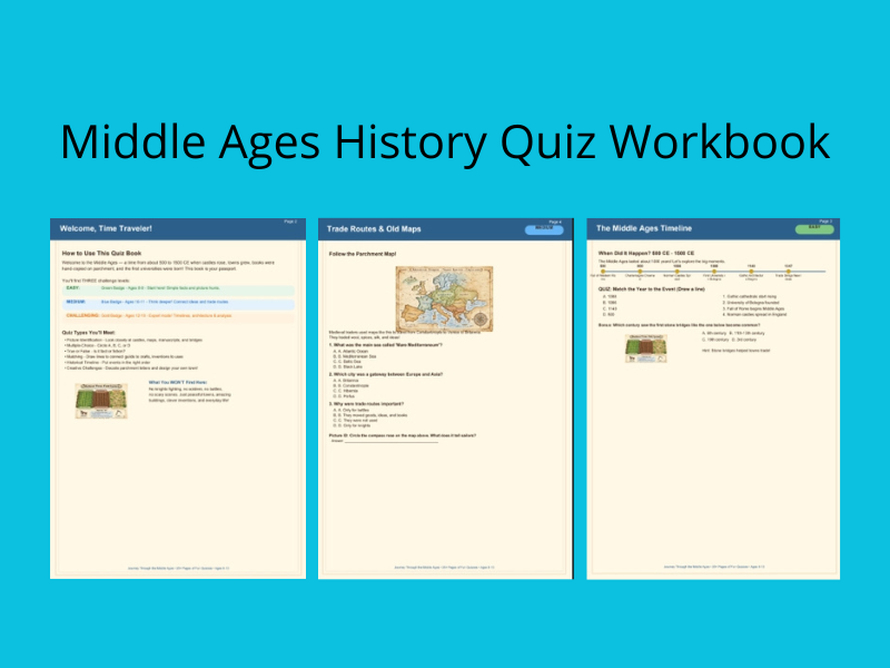 Middle Ages History Quiz Workbook