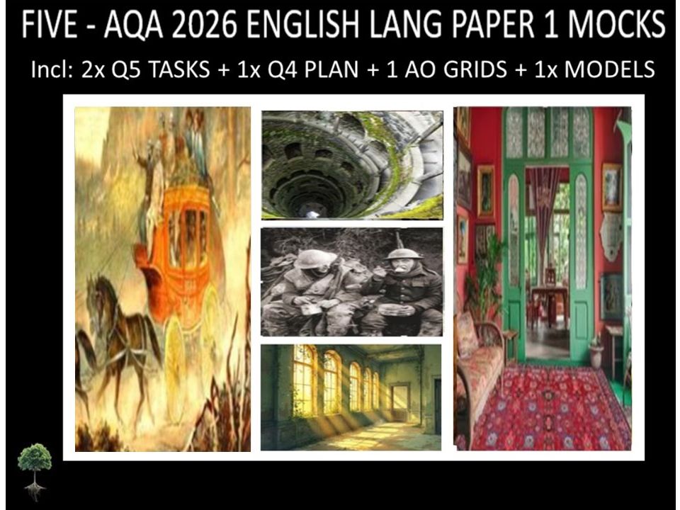 FIVE - AQA PAPER 1 | 2026 FULL MOCKS | Q5 TASKS | Q4 PLAN |AO GRIDS | MODELS