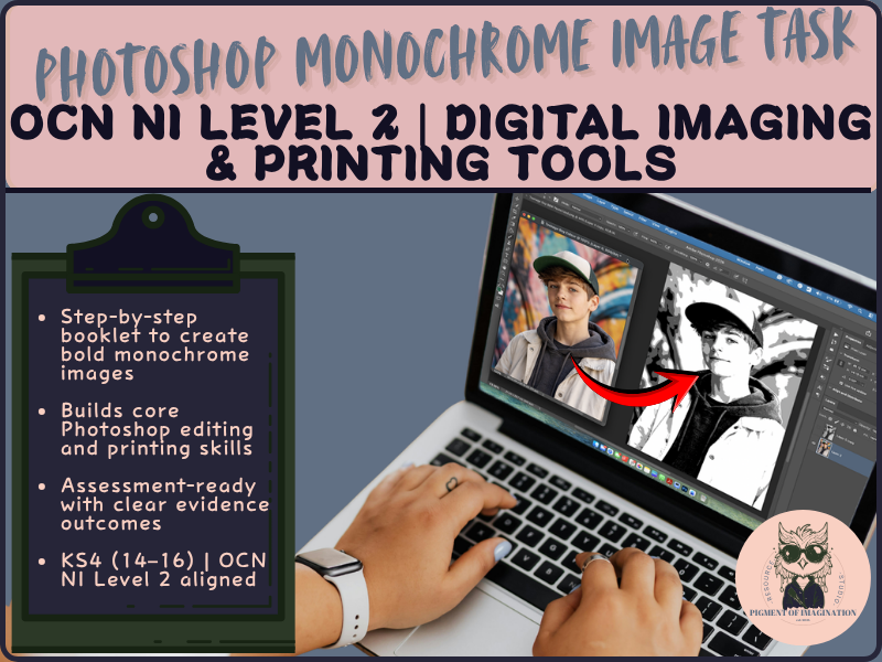 Photoshop Monochrome Image Task | OCN NI Level 2 Use Digital Imaging & Printing Tools