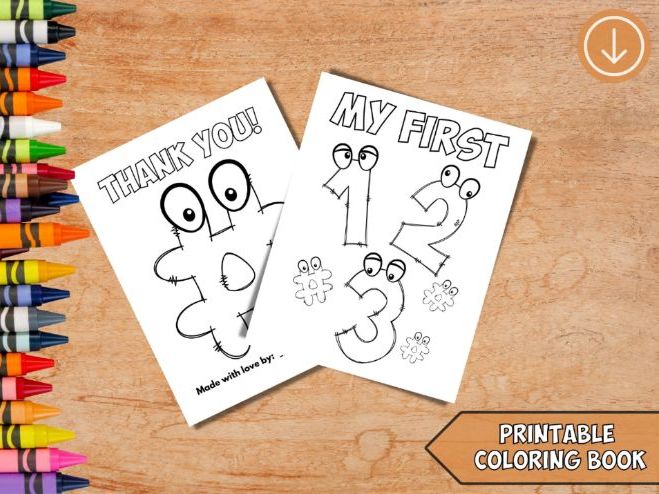 Printable Coloring Book for Kids: Numbers & Shapes