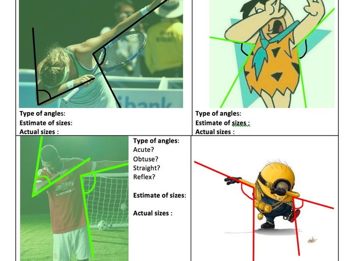 Measuring the angles in a dab Maths Lesson activity