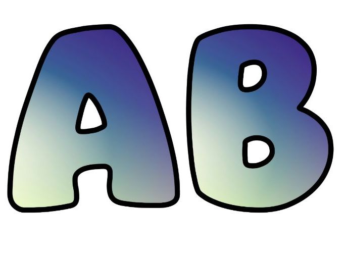 Cloud Sky Fade Gradient Classroom Display Lettering Set | Upper & Lowercase Letters, 0-9 and Signs