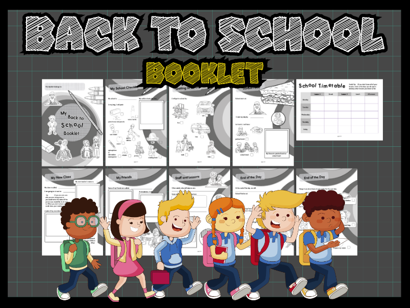 BW Back to School Booklet for Kids | Printable School Transition Activity