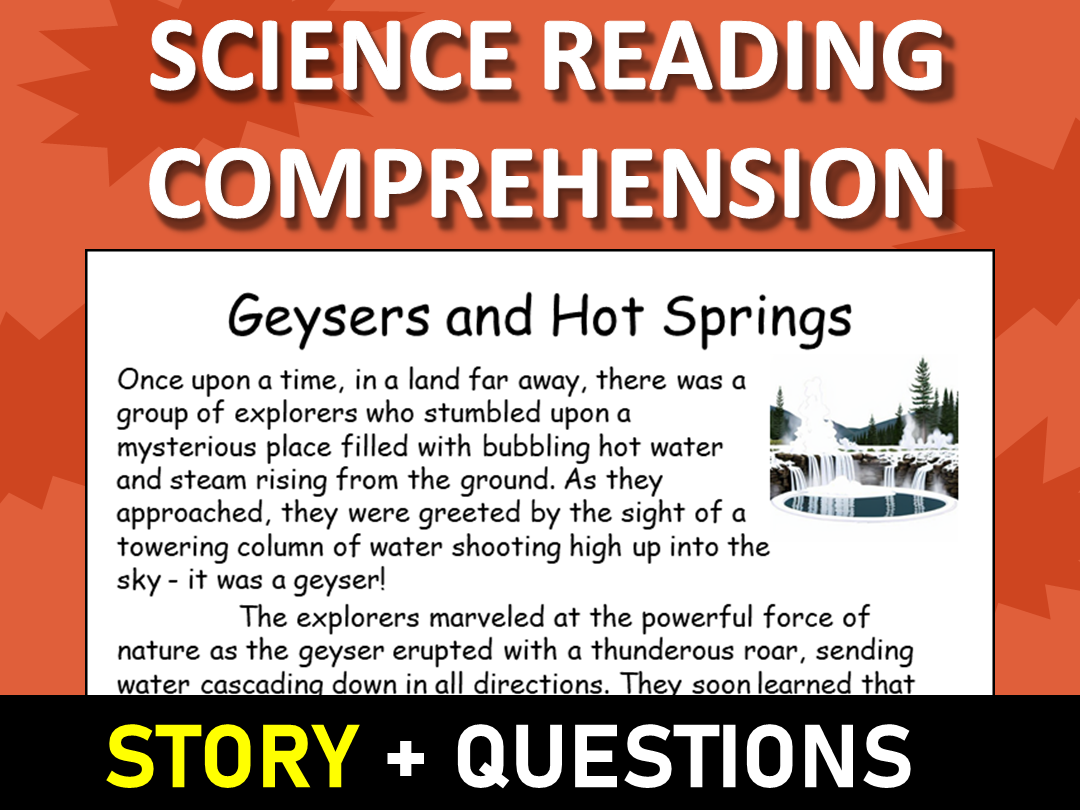 Geyser Worksheets.pdf Geysers and Hot Springs Reading Science Story Comprehension Questions ...