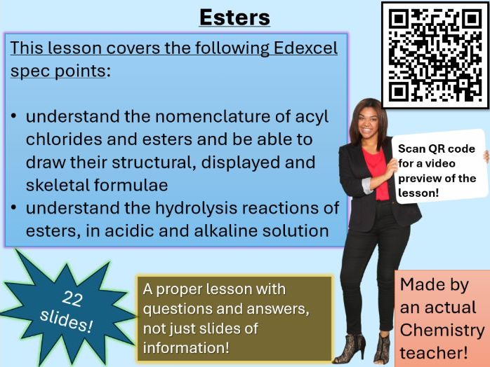 Esters | A level Chemistry (scan for video preview)