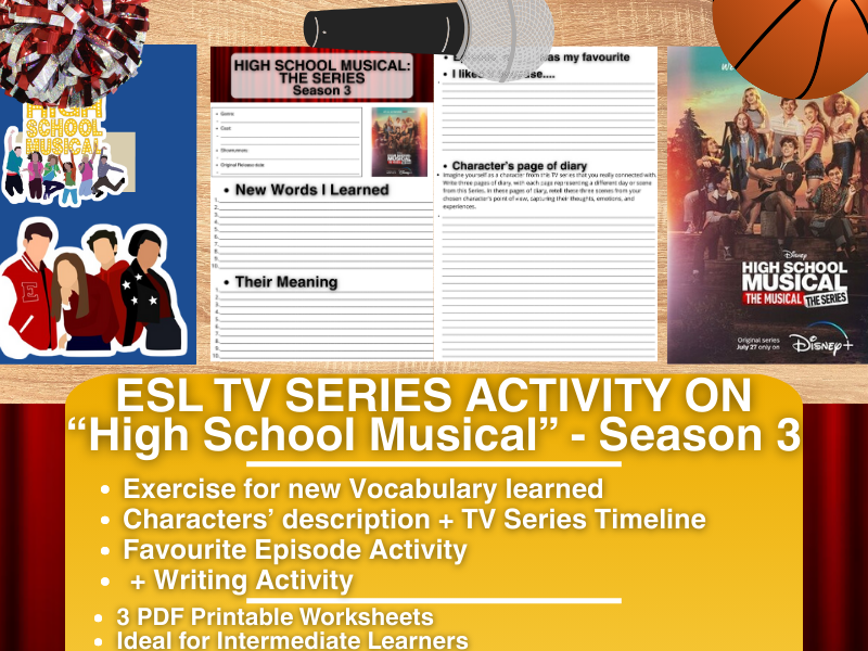 ESL TV Series Activity Worksheets - High School Musical: The Series - Season 3