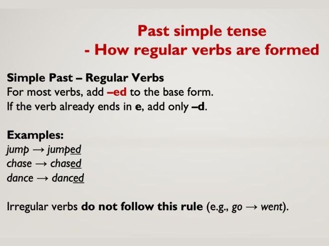 ESL short online lesson on simple past