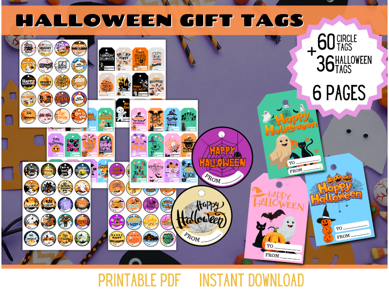 6-PAGE HALLOWEEN GIFT TAG COLLECTION | PRINTABLE CLASSROOM RESOURCE | GRADES K–6