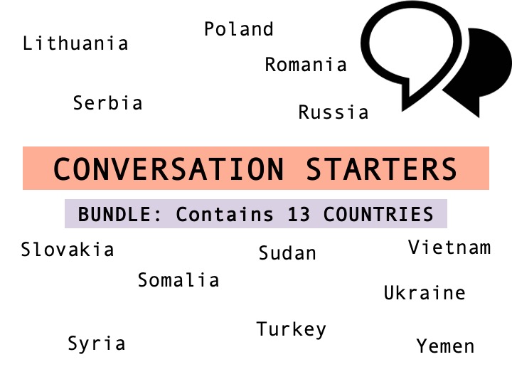 Fact Sheets - BUNDLE - Countries Conversation Starters Part 2