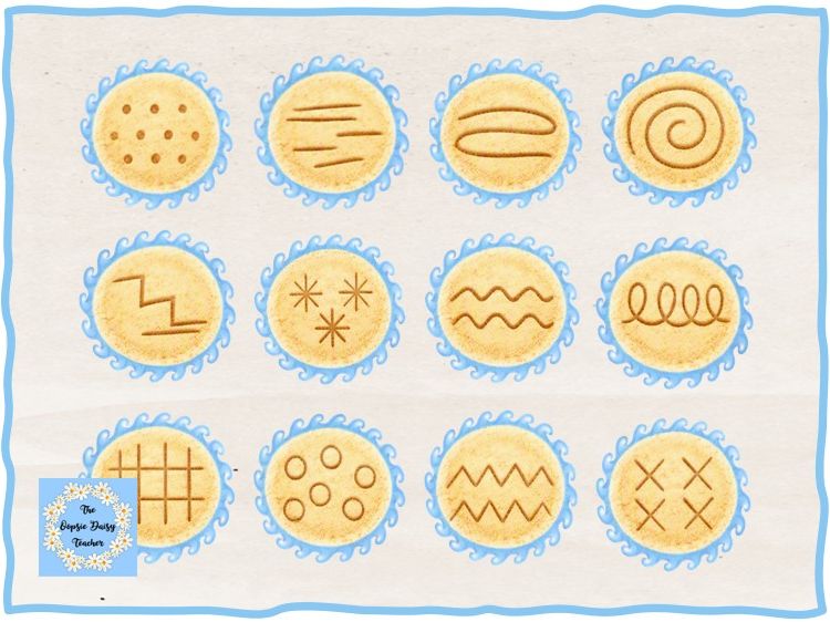 Sand and Sea Mark Making Patterns Activity Discs -  (Natural Theme)