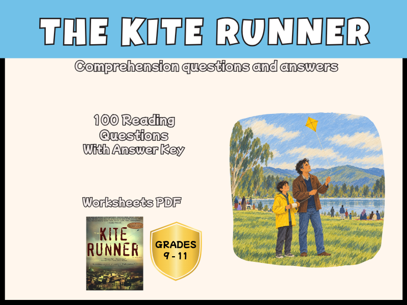 The Kite Runner Reading Comprehension Questions & Answers | Years 9-11 English PDF