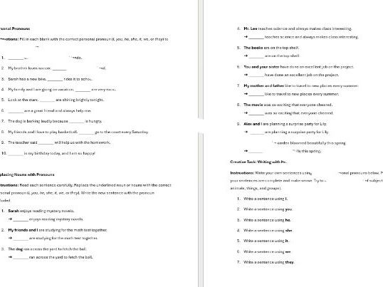 Personal Pronouns Practice