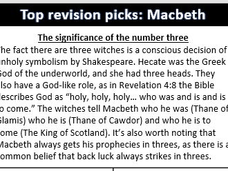 Macbeth Grade 9 Analysis Gems